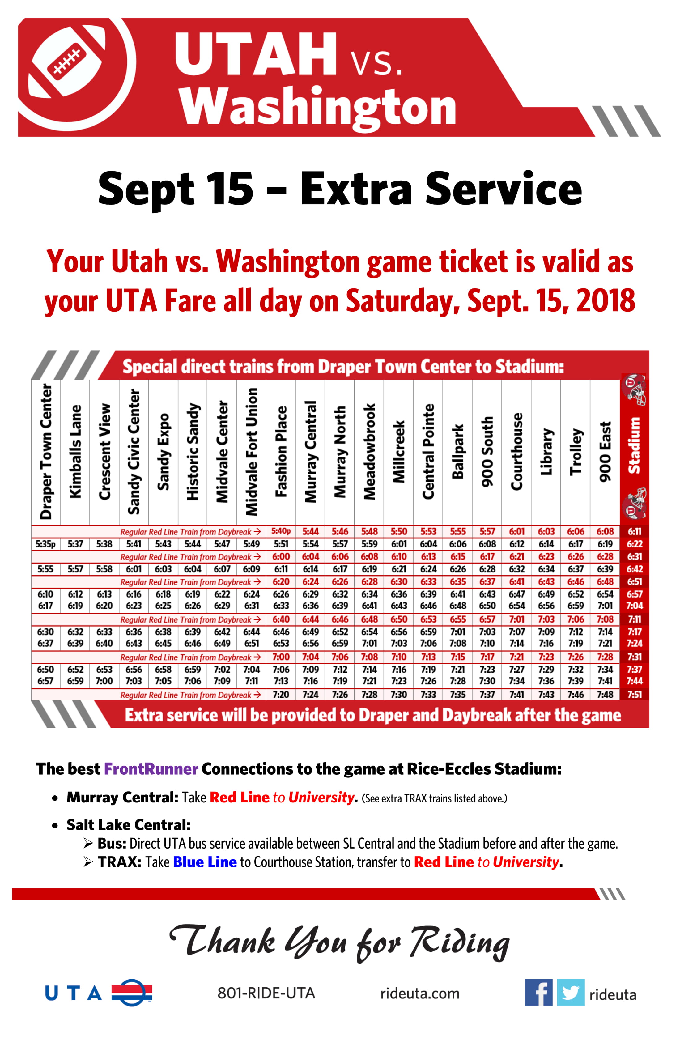 Frontrunner Northbound Schedule Examples and Forms