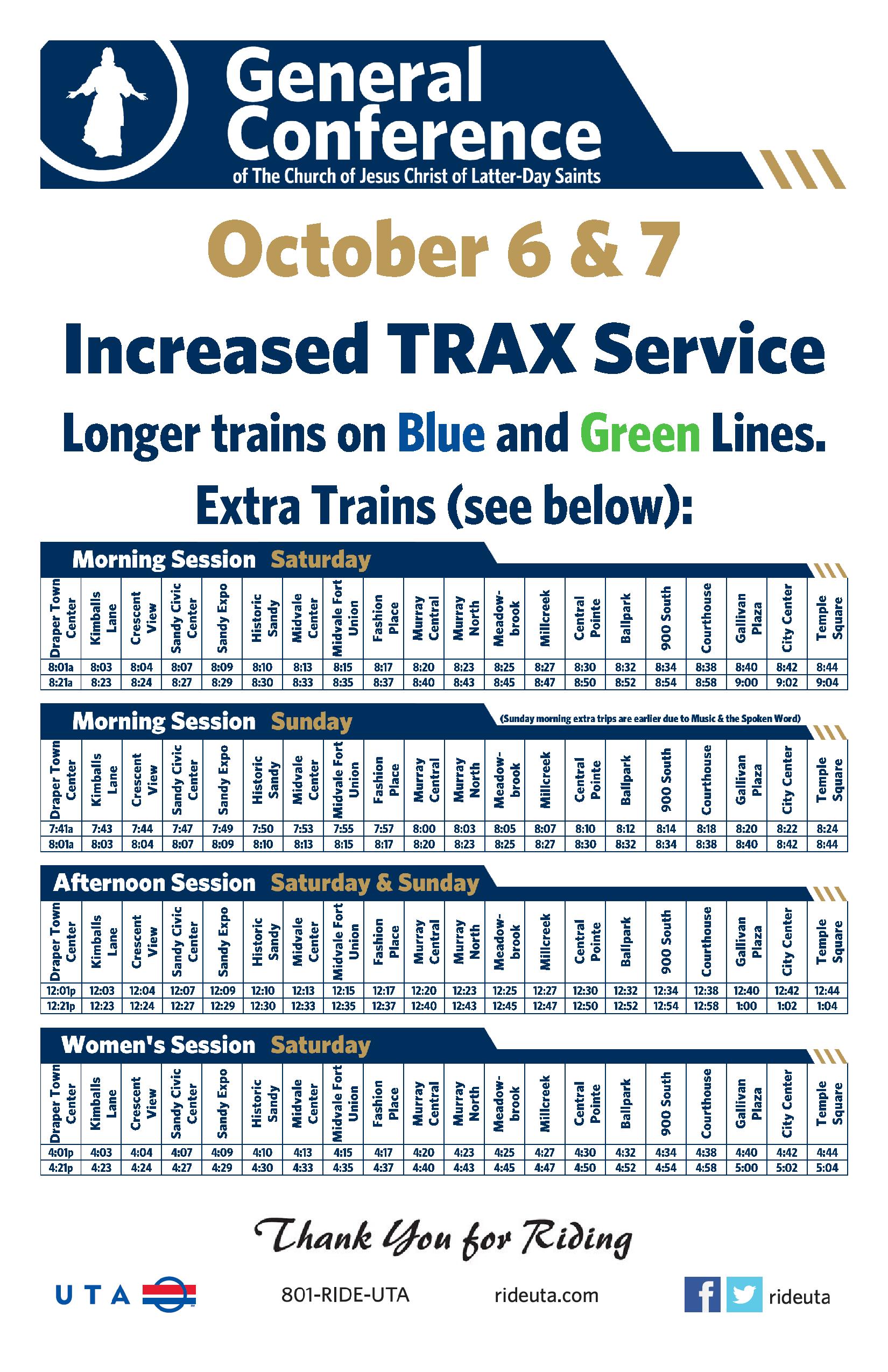 Ride UTA to General Conference