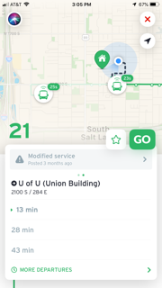 Transit app Go feature screen shot